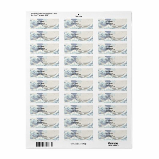 Katsushika Hokusai - De Grote Golf van Kanagawa Etiket (Full Sheet)