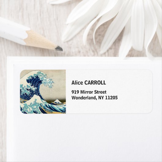 Katsushika Hokusai - De Grote Golf van Kanagawa Etiket (Insitu)