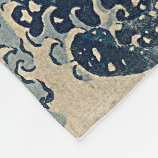 Katsushika Hokusai. De Grote Golf van Kanagawa Fleece Deken (Hoek)