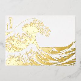Katsushika Hokusai - De Grote Golf van Kanagawa Folie Feestdagenkaart