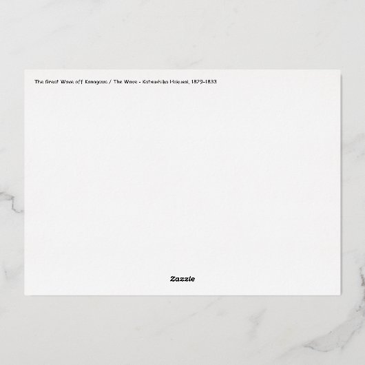 Katsushika Hokusai - De Grote Golf van Kanagawa Folie Feestdagenkaart (Achterkant)