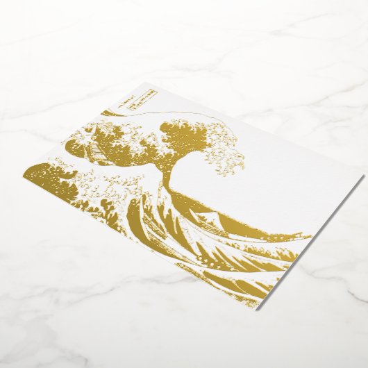 Katsushika Hokusai - De Grote Golf van Kanagawa Folie Feestdagenkaart (Gedraaid)