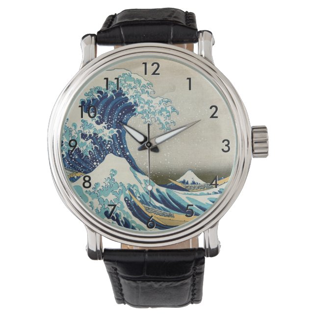 Katsushika Hokusai - De Grote Golf van Kanagawa Horloge (Voorkant)
