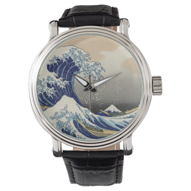 KATSUSHIKA HOKUSAI - De grote golf van Kanagawa Horloge (Voorkant)