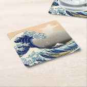 KATSUSHIKA HOKUSAI - De grote golf van Kanagawa Kartonnen Onderzetters (Schuin)