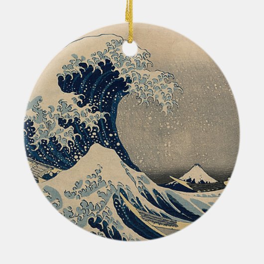 Katsushika Hokusai. De Grote Golf van Kanagawa Keramisch Ornament (Achterkant)