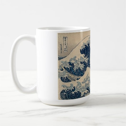 Katsushika Hokusai. De Grote Golf van Kanagawa Koffiemok (Links)