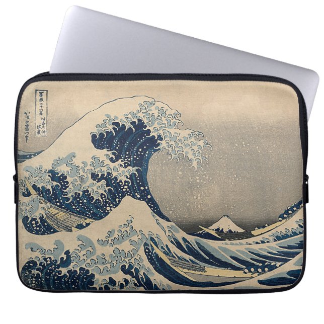 Katsushika Hokusai. De Grote Golf van Kanagawa Laptop Sleeve (Voorkant)