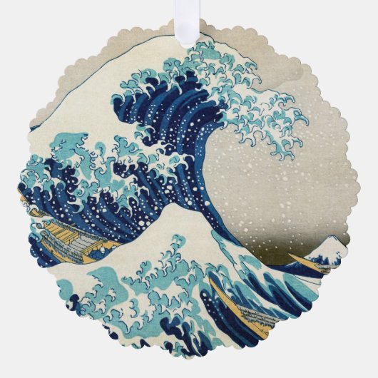 Katsushika Hokusai - De Grote Golf van Kanagawa Ornament Kaart (Voorkant)