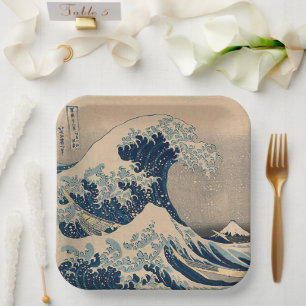 Katsushika Hokusai. De Grote Golf van Kanagawa Papieren Bordje
