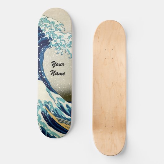 Katsushika Hokusai - De Grote Golf van Kanagawa Persoonlijk Skateboard (Voorkant)
