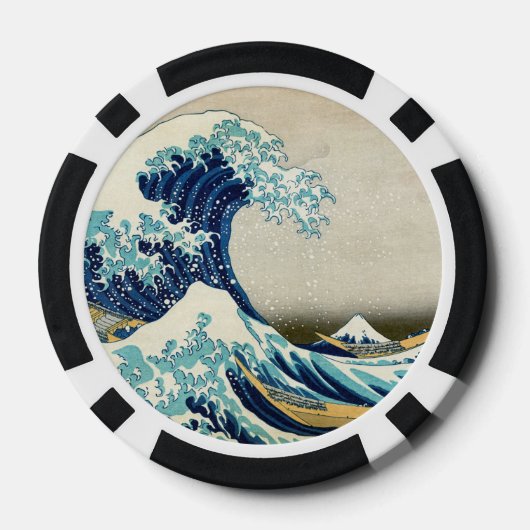 Katsushika Hokusai - De Grote Golf van Kanagawa Poker Chips (Achterkant)