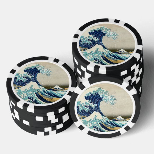 Katsushika Hokusai - De Grote Golf van Kanagawa Poker Chips (Opstapeling)