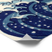 KATSUSHIKA HOKUSAI - De grote golf van Kanagawa Poster (Hoek)