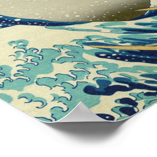 Katsushika Hokusai - De Grote Golf van Kanagawa Poster (Hoek)