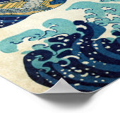 Katsushika Hokusai - De Grote Golf van Kanagawa Poster (Hoek)