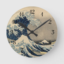 Katsushika Hokusai. De Grote Golf van Kanagawa   Ronde Klok
