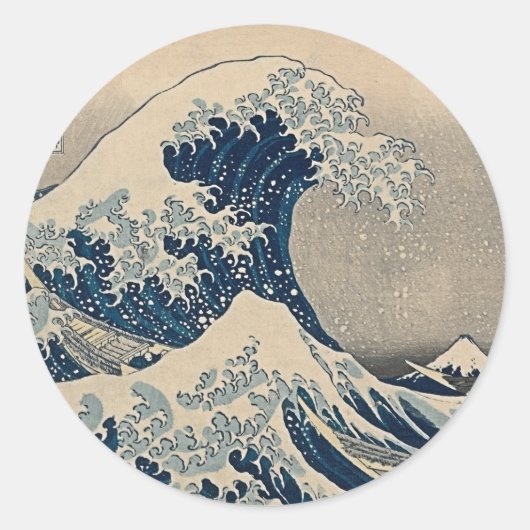 Katsushika Hokusai. De Grote Golf van Kanagawa Ronde Sticker (Voorkant)