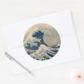 Katsushika Hokusai. De Grote Golf van Kanagawa Ronde Sticker (Envelop)