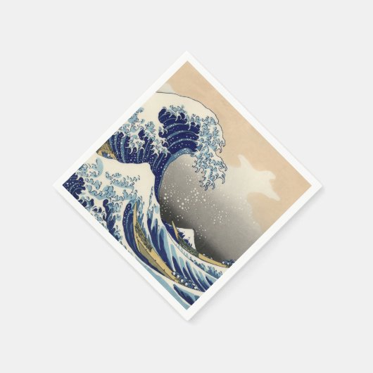 KATSUSHIKA HOKUSAI - De grote golf van Kanagawa Servetten (Hoek)