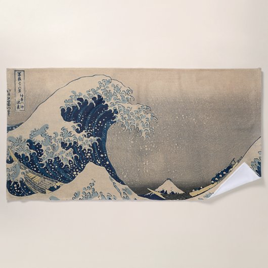 Katsushika Hokusai. De Grote Golf van Kanagawa Strandlaken (Voorkant)
