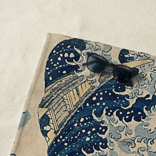 Katsushika Hokusai. De Grote Golf van Kanagawa Strandlaken (In situ)