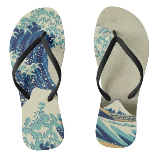 Katsushika Hokusai - De Grote Golf van Kanagawa Teenslippers (Voetbed)