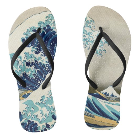 Katsushika Hokusai - De Grote Golf van Kanagawa Teenslippers (Voetbed)