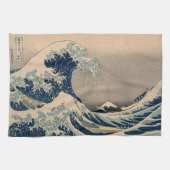 Katsushika Hokusai. De Grote Golf van Kanagawa Theedoek (Horizontaal)