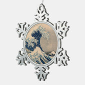 Katsushika Hokusai. De Grote Golf van Kanagawa Tin Sneeuwvlok Ornament (Rechts)