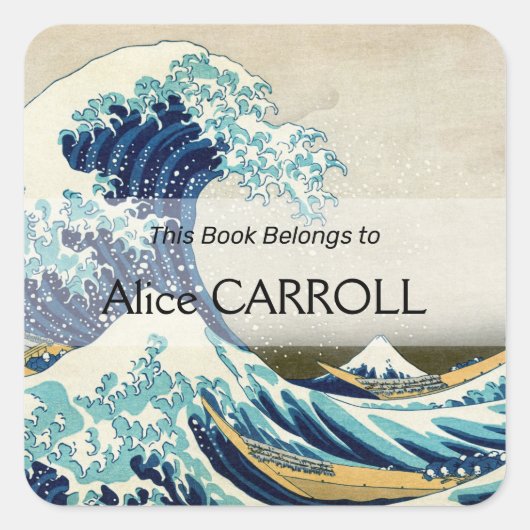 Katsushika Hokusai - De Grote Golf van Kanagawa Vierkante Sticker (Voorkant)