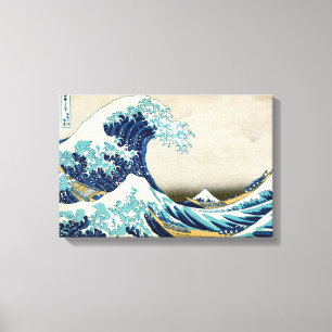 Katsushika Hokusai - De Grote Golf voor Kanagawa Canvas Afdruk