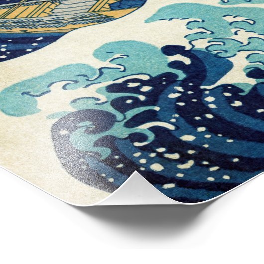 Katsushika Hokusai - De Grote Golf voor Kanagawa Foto Afdruk (Hoek)