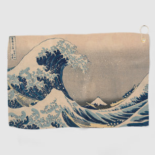 Katsushika Hokusai. De Grote Golf voor Kanagawa   Golfhanddoek