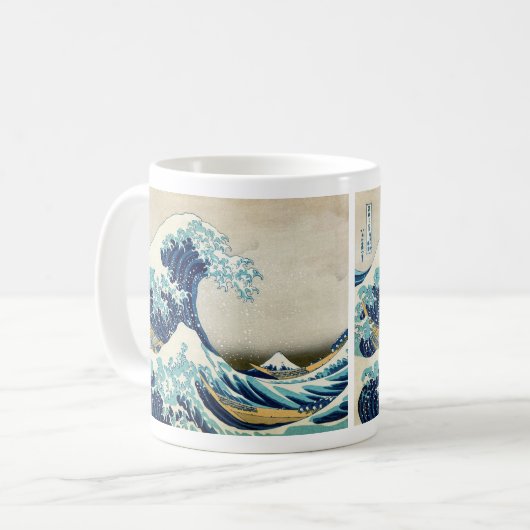 Katsushika Hokusai - De Grote Golf voor Kanagawa Koffiemok (Voorkant links)