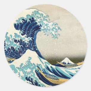 Katsushika Hokusai - De Grote Golf voor Kanagawa Ronde Sticker