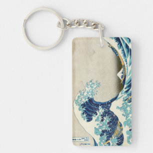 Katsushika Hokusai - De Grote Golf voor Kanagawa Sleutelhanger