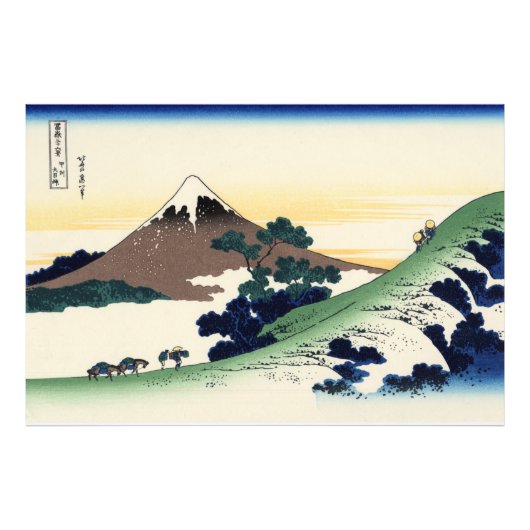 Katsushika Hokusai. De Inume Pass in de provincie  Foto Afdruk (Voorkant)