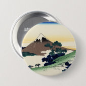 Katsushika Hokusai. De Inume Pass in de provincie  Ronde Button 7,6 Cm (Voorkant /achterkant)