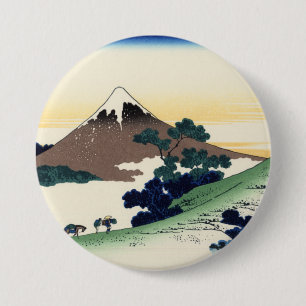 Katsushika Hokusai. De Inume Pass in de provincie  Ronde Button 7,6 Cm