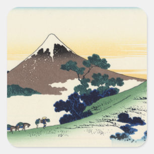 Katsushika Hokusai. De Inume Pass in de provincie Vierkante Sticker