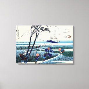 Katsushika Hokusai - Ejiri in de provincie Suruga Canvas Afdruk