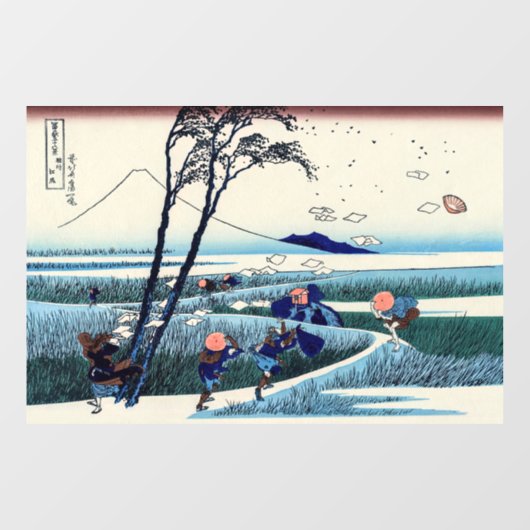 Katsushika Hokusai - Ejiri in de provincie Suruga Raamsticker (Vel)