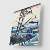 Katsushika Hokusai - Ejiri in de provincie Suruga Vierkante Klok (Hoek)