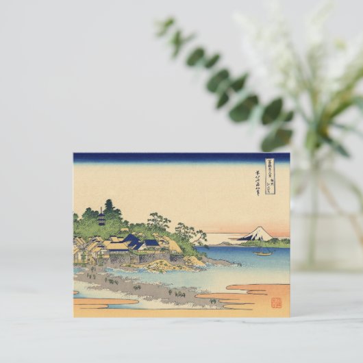 Katsushika Hokusai Enoshima in de provincie Sagami Briefkaart (Staand voorkant)