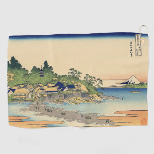 Katsushika Hokusai Enoshima in de provincie Sagami Golfhanddoek