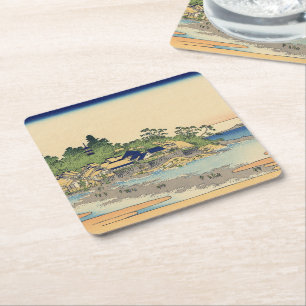 Katsushika Hokusai Enoshima in de provincie Sagami Kartonnen Onderzetters