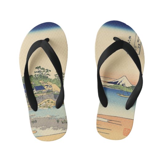 Katsushika Hokusai Enoshima in de provincie Sagami Kinder Teenslippers (Voetbed)
