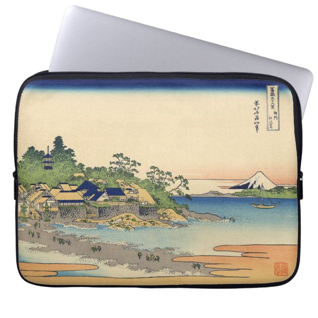 Katsushika Hokusai Enoshima in de provincie Sagami Laptop Sleeve (Voorkant)