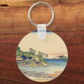 Katsushika Hokusai Enoshima in de provincie Sagami Sleutelhanger (Voorkant)